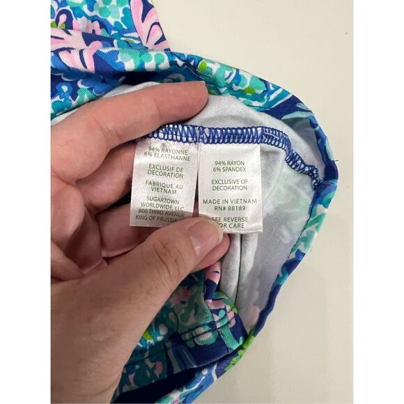 Lilly Pulitzer Womens Corsica Blue Turtle Villa Print Skort Romper Size XS - Picture 4 of 5